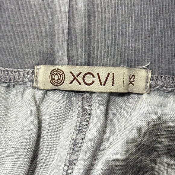 XCVI Women's Gray Cropped Pants 100% Linen Pull On Size XS - Picture 3 of 8